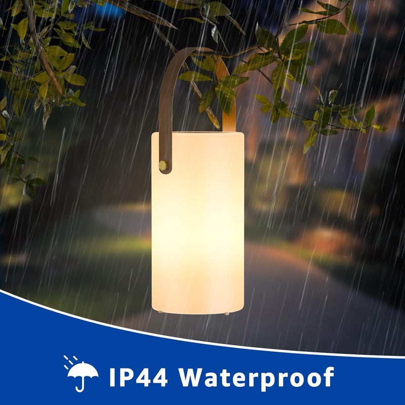 UUFFOO 2-Pack Solar Table Lamp Outdoor Lantern 2 in 1 Charging Portable LED Cordless Lights with Remote 8 Colors, Water-Resistant IP44 for Patio Terrace Camping Garden Balcony - Image 4